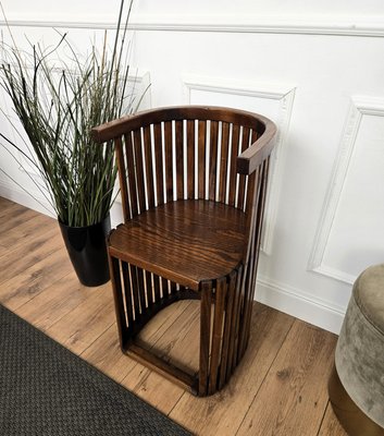 Mid-Century Modern Italian Barrel Walnut Side Lounge Chair, 1960s