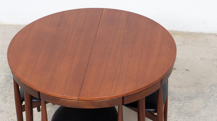Roundette Dining Table and Chairs by Hans Olsen for Frem Røjle, 1960s, Set  of