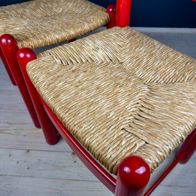 Red Padova Chairs from Hank Lowenstein, Italy, 1970s, Set of 2 for