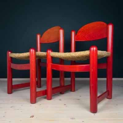 ジョエ コロンボ ユニバーサルチェア　希少レッド Joe Colombo for Comfort 'Elda' Lounge Chairs in Red Leather and Fiberg