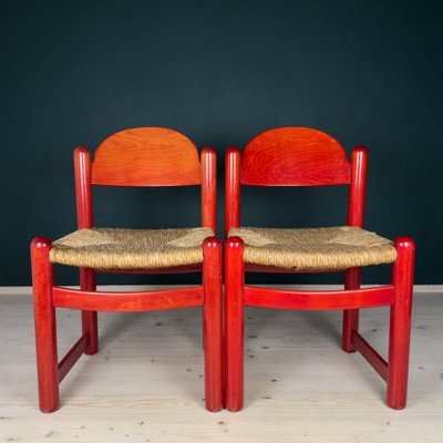 Red Padova Chairs from Hank Lowenstein, Italy, 1970s, Set of 2 for