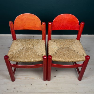 Red Padova Chairs from Hank Lowenstein, Italy, 1970s, Set of 2 for