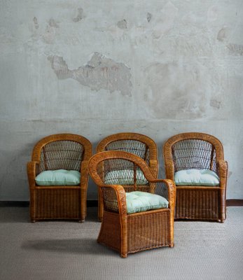 Vintage Bambus Sessel von Vivai Del Sud, 1970er, 4er Set bei Pamono kaufen