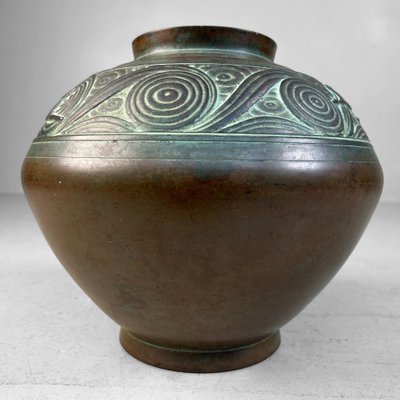 Japanese Bronze Ikebana Vase by Hannya Kankei, 1960s for sale at