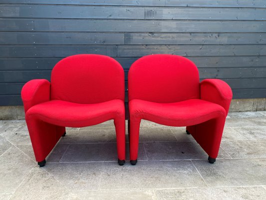Rote Sessel aus Stoff & Schaumstoff von Sitland, 1970er, 2er Set bei Pamono kaufen
