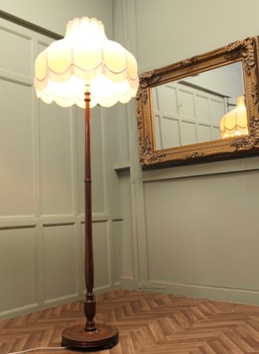 Steh- oder Stehlampe aus Buche mit Leinenschirm, 1930er bei Pamono kaufen