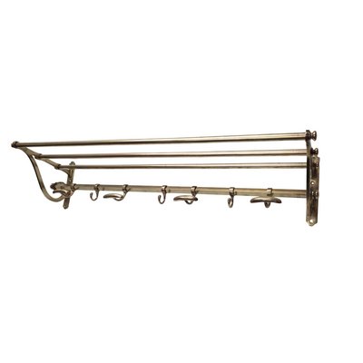 Antique French Brass Train Coat Rack, 1890s for sale at Pamono