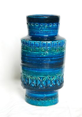 Rimini Blue Vase Set by Aldo for Bitossi, 1960s, Set of for sale at Pamono