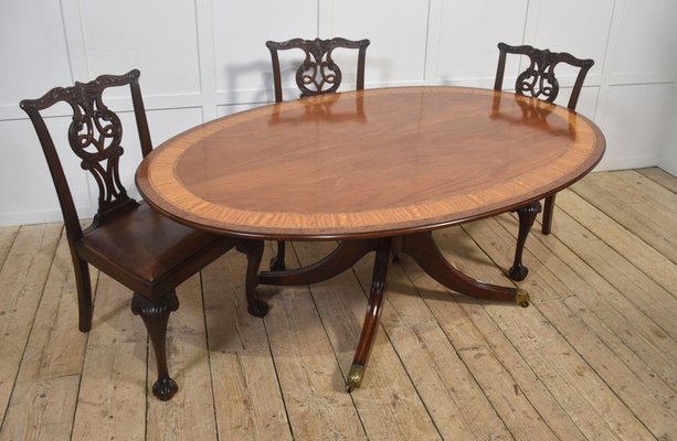 Regency Style Oval Mahogany Dining Table, 1890s for sale at Pamono