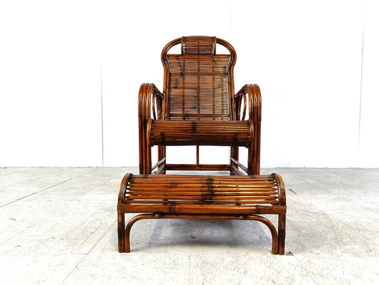 Mid-Century Moderner Gartenstuhl aus Rattan & Bambus, 1950er bei Pamono  kaufen