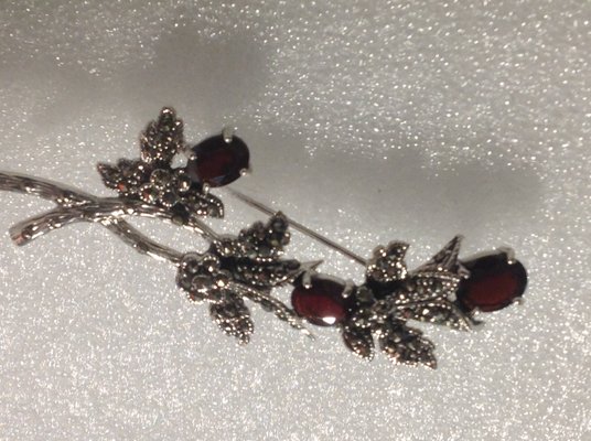 Spilla Polpo Vintage In Stile Art Déco - Con Gemme Blu, Cristalli, Argento, Gioiello Da Collezione
