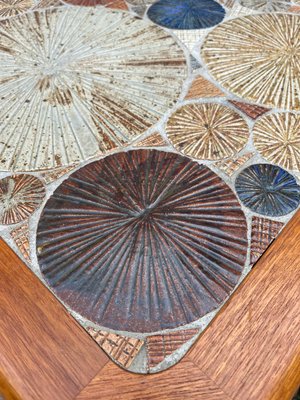 Coffee Table in Teak with Tiles by Tue Poulsen for Haslev for sale