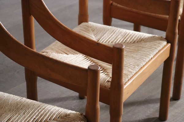 Vintage Italian Carimate Chairs by Vico Magistretti, 1960s, Set of