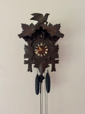 ② Authentique Coucou de la Forêt-Noire – Modèle Chalet Sculpté - Antiquités | Horloges
