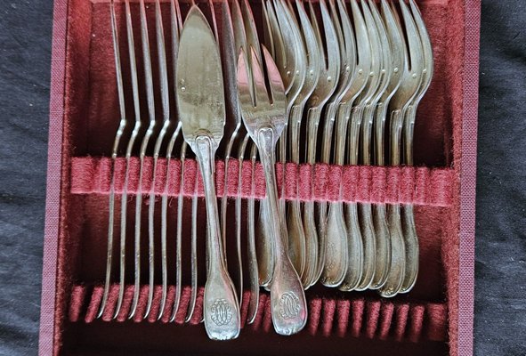 Cubiertos franceses antiguos de plata de Maison Puiforcat, década - Main Image