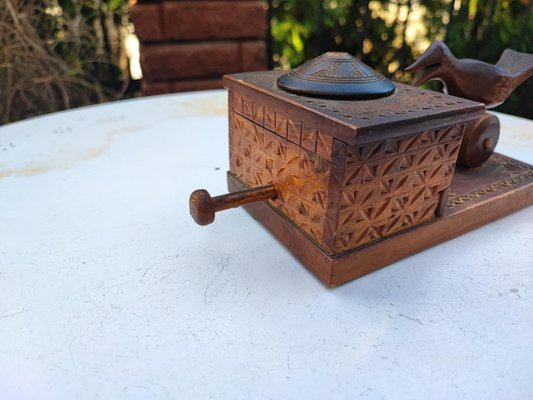 cigarette box wood Vintage Carved Wooden Bird-Shaped Cigarette Dispenser, 1960s for sale at  Pamono