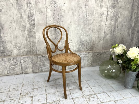 Vintage French Bistro Chair with Cane Seat in Bentwood, 1930s for