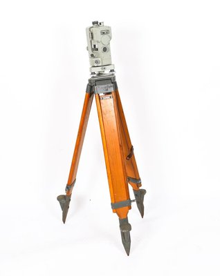 Vintage Theo 010 Theodolite with Tripod and Case by Carl Zeiss