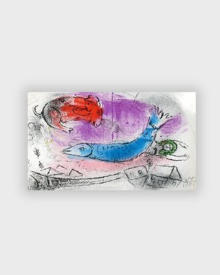 Marc Chagall, A Blue Fish, 1957, Lithograph for sale at Pamono