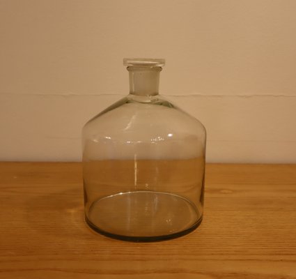 Blown Glass Bottle with Pharmacy Stopper, 1910s for sale at Pamono
