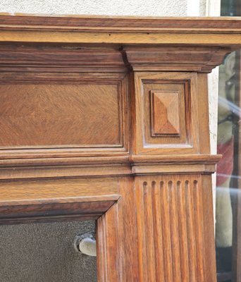 -antique-ナショナル ヴィンテージファニチャ ミッドセンチュリー モダン Antique Neo-Renaissance Style Chestnut Fireplace, Late 19th