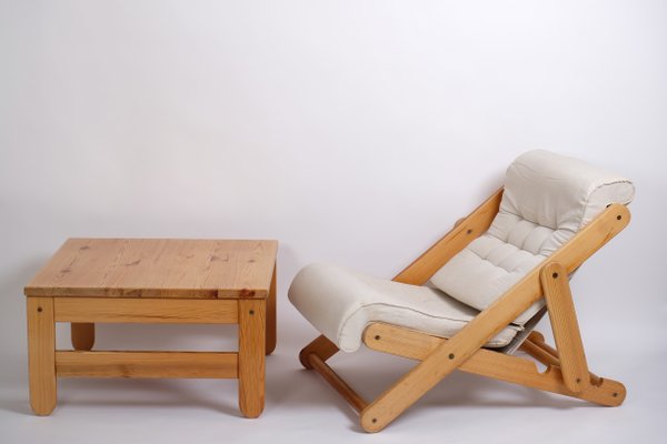 Kontiki Chair and Table in Pine by Gillis Lundgren for Ikea, 1970s