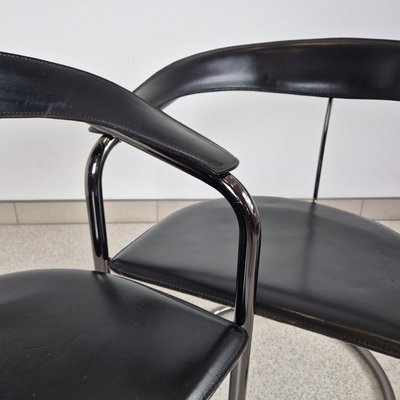 Vintage Leather Canasta Cantilever Chair from Arrben, Italy, 1970s