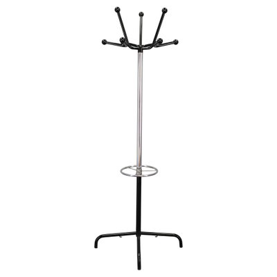 Italian Chrome and Lacquered Iron Coat Rack with Plastic Ball Hooks, 1970s