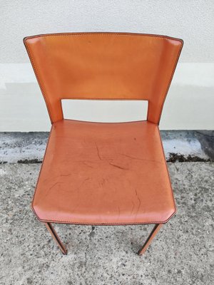 Postmodern Leather S-91 Chairs attributed to Giancarlo Vegni for