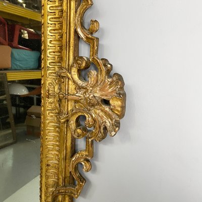 Italian Umbertine Style Gilt Wood Wall Mirror, 1930s for sale at