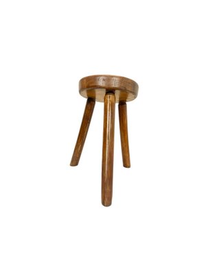 French Wooden Tripod Stool in the style of Charlotte Perriand