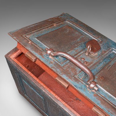 Antique Victorian English Goldsmiths Strong Box in Cast Iron