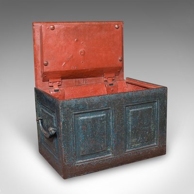Antique Victorian English Goldsmiths Strong Box in Cast Iron