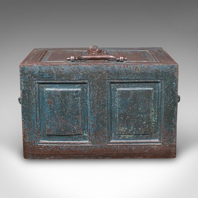Antique Victorian English Goldsmiths Strong Box in Cast Iron