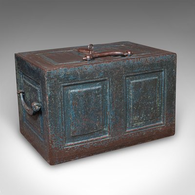 Antique Victorian English Goldsmiths Strong Box in Cast Iron