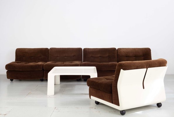 Brown Corduroy Amanta Sofa by Mario Bellini for C&B Italia, 1966 Brown Corduroy Amanta Sofa by Mario Bellini for C&B Italia, 1966