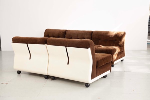 Brown Corduroy Amanta Sofa by Mario Bellini for C&B Italia, 1966