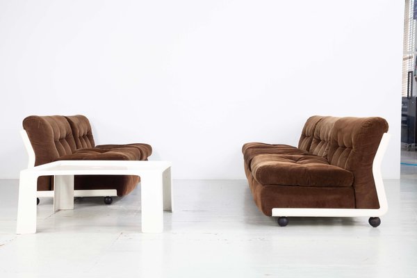 Brown Corduroy Amanta Sofa by Mario Bellini for C&B Italia, 1966