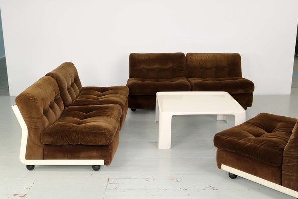 Brown Corduroy Amanta Sofa by Mario Bellini for C&B Italia, 1966