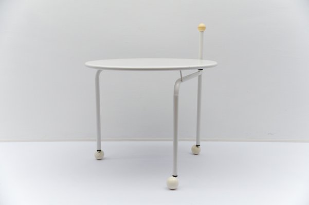 Runder weier Klapptisch von Tord Bjorklund fr Ikea, Schweden, 1980er bei  Pamono kaufen