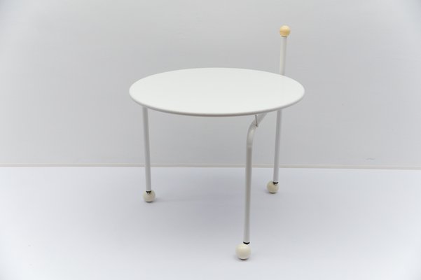 Runder weißer Klapptisch von Tord Bjorklund für Ikea, Schweden, 1980er bei Pamono kaufen