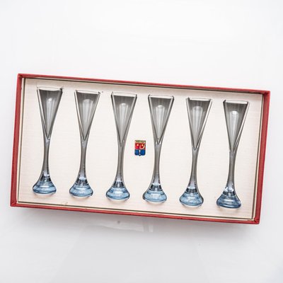 Vasos de cristal de Rigot para Baccarat, Nancy, France, años 80