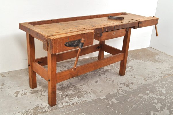 Vintage Carpenters Workbench in Beech from Nooitgedagt, 1950s for