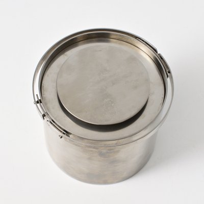 Cylinda Ice Bucket with Tongs by Arne Jacobsen for Stelton, 1980s