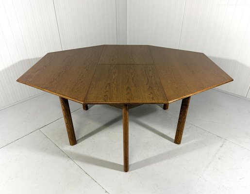 Extendable Hexagon Dining Table, 1970s for sale at Pamono