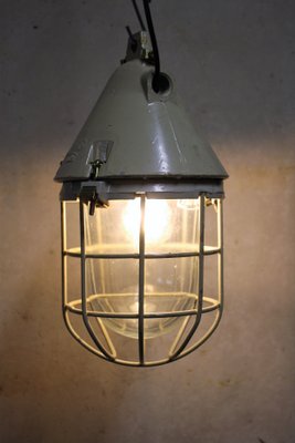 Bunker-Lampe Industrie Schiffs Leuchte original antik EOW Fabrik Ex Design 
