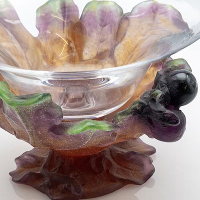 Art Glass Fig Leaves Bowl from Daum, France, 1970s for sale at Pamono