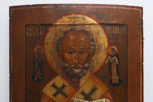 Religious Icon of Saint Nicholas the Wonderworker, 19th Century