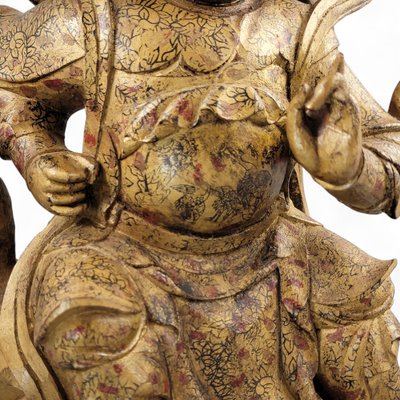 Chinese Artist, Large Temple Guardian Zhenwu, 1800s, Painted