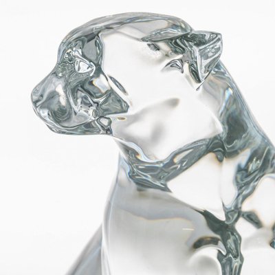 Large Crystal Leopard from Baccarat, France, 1990s for sale at Pamono